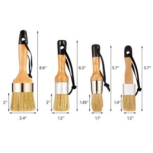 Set di 4 Pennelli in Nylon per Pittura a Cera, Pennelli per Pittura a Gesso per Mobili, per Acrilico, Pittura al Latte, Decorazioni per la Casa, Colori Naturali - Product Image 2