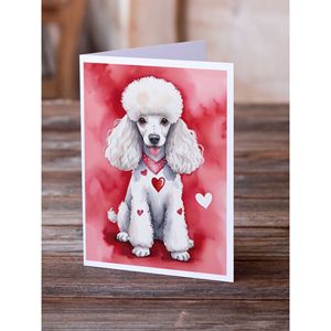 Whimsical A7 Tamaño 5x7 Caniche blanco My Valentine Tarjetas de notas en blanco Paquete de 8 con sobres Tarjetas de felicitación - Product Image 2