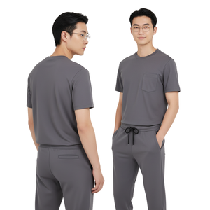 Conjunto de Uniformes Médicos Unisex de Spandex/Algodón, Camiseta de Manga Corta y Pantalones Jogger, Ropa Profesional para el Sector Salud, para Hospitales - Product Image 1