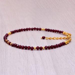 Bracelet à breloques en grenat, argent sterling 925, plaqué argent, design simple et classique, bijoux faits à la main, cadeau pour femmes - Product Image 5