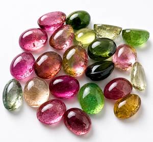 Pierres précieuses naturelles multicolores en tourmaline, taille ovale, polies, 4x5MM, effet de couleur, pour la fabrication de bijoux, pierres TASBIYA, tiers - Product Image 2