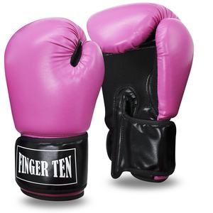 Gants de boxe en cuir PU rose avec fermeture à scratch, respirants, imperméables, couleurs personnalisables, équipement d'entraînement unisexe pour la boxe - Product Image 3
