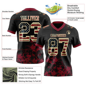 Camiseta de Fútbol Americano Personalizada al por Mayor, Diseño 2026, con Impresión por Transferencia de Calor, Manga Corta, Transpirable - Product Image 5