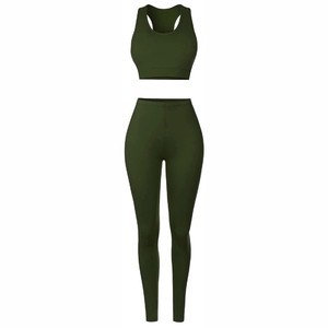 Conjunto de Yoga para Mujer, Ropa Deportiva Ecológica Personalizada de Alta Calidad, Logotipo Frontal, para Fitness, Tallas Grandes, Tops de Entrenamiento, Diseño Sólido - Product Image 1
