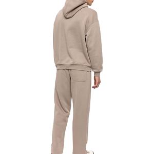 Ensemble de jogging pour homme à capuche, couleur unie, en coton, décontracté, coupe régulière, longueur intégrale, tenue confortable pour l'automne - Product Image 2