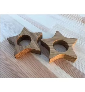 Anneau de serviette en bois naturel moderne, élément de décoration élégant pour la table, idéal pour les mariages, banquets, restaurants, hôtels et la décoration intérieure. - Product Image 6