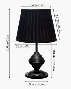 Modern black metal <b>table</b> <b>lamp</b> floral pleated shade E27 holder bedside night light for <b>study</b> office home decor wholesale - Product Image 5