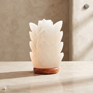 Sal del Himalaya Blanca Premium Tallada en Forma de Hoja, Cristal Natural Hecho a Mano, Adorno Decorativo, Regalo - Product Image 5