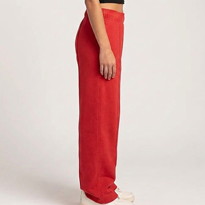 Hot Selling Regular Fit Polyester/Cotton Fleece High Street Winter Casual Joggers Women <b>Elastic</b> Waist Straight Leg Solid Color - Product Image 5