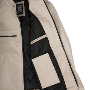 Chaqueta de Cuero Personalizada para Hombre, Talla Grande, con Cierre de Cremallera, Estilo Vintage, Chaqueta Bomber - Product Image 3