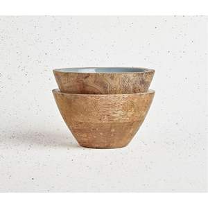 Tazón para Servir Hecho a Mano de Madera de Mango con Incrustaciones de Esmalte Floral Verde - Tazón Grande Decorativo para Ensaladas, para la Mesa de la Cocina y Decoración del Hogar - Product Image 6