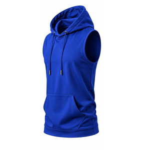 Sudadera sin mangas con capucha para hombre, ropa deportiva de algodón, sudadera con capucha para fitness, fabricante OEM ODM, sudadera sin mangas para hombre - Product Image 1