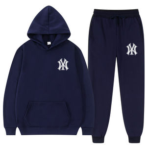 Ensemble de survêtement de jogging vierge à marque privée pour hommes grandes tailles, comprenant un pantalon de survêtement et un sweat à capuche 100 - Product Image 3