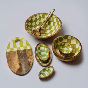 Ensaladera de madera con forma de barco de calidad premium, ecológica, para el hogar y la cocina, procedente de la India. - Product Image 1