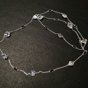 Collier superposé fait main en argent sterling 925, style bohème, avec diamant Herkimer naturel brut, quartz fumé et pierres précieuses en cristal - Product Image 3