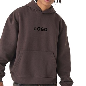 Sweat-shirts à capuche d'hiver coupe droite et ample, 400 g/m², 100 % coton molletonné, pull vierge personnalisable avec impression en relief et gaufrage OEM - Product Image 2