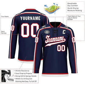 Wholesale Custom 100% Polyester Sublimation Printed Hockey Jersey Pakistan OEM Supplier Export USA Buyers Team Ice Hockey - Product Image 6