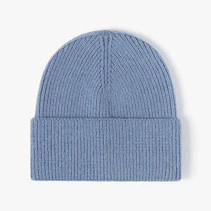 Gorro de Invierno de Punto Acanalado, Cálido y Suave, Unisex, con Borde Plegado, Elástico, Informal, para Clima Frío, Uso Diario - Product Image 1
