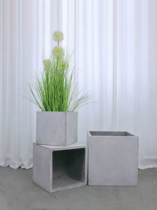 Bassin carré moderne en plastique pour intérieur et extérieur, écologique, pour la maison, le jardin, l'hôtel, en PP, revêtement poudré, durable, léger, minimaliste - Product Image 4