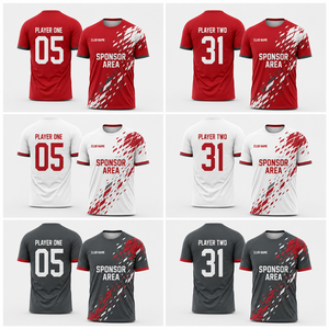 ชุดฟุตบอลสีสันตามสั่ง เสื้อและกางเกงขาสั้น น้ำหนักเบา ระบายอากาศได้ดี ไซส์ใหญ่ ผ้าอินเตอร์ล็อค แขนเสื้อแบบแร็กแลน ระบายอากาศได้ดี - Product Image 3