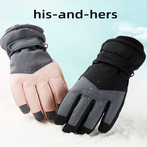 Gants de ski thermiques imperméables à doigts séparés avec fermeture auto-agrippante réglable pour hommes, pour le snowboard, le cyclisme et les sports de plein air par temps froid - Product Image 3
