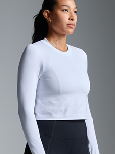 Camiseta de Manga Larga para Mujer, de Algodón Suave y Elástico, Cuello Redondo, Lisa, Informal, Básica - Product Image 4