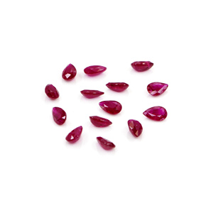 Rubíes naturales sin tratar de Mozambique, calibrados en forma de pera de 4x6 mm, piedras preciosas de rubí facetadas naturales sueltas para la fabricación de joyas, listas para usar. - Product Image 4