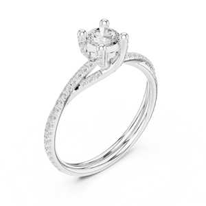 แหวนเพชรทรงกลมทองคำ 14K โรสโกลด์ เพชรเพาะเลี้ยงสำหรับผู้หญิง ของขวัญวันครบรอบ เพชรเพาะเลี้ยงใหม่ - Product Image 6