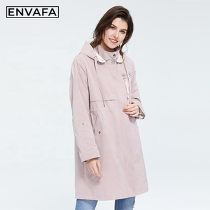 Gabardina para Mujer, Talla Grande, Larga, Personalizada, Cortavientos, con Capucha, Chaqueta de Primavera, Directo de Fábrica - Product Image 4