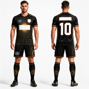 High Quality <b>Soccer</b> Uniform 100% Polyester Fabric Screen Logo Printing Soft Touch Athletic Fit Teamwear Uniform - Product Image 1