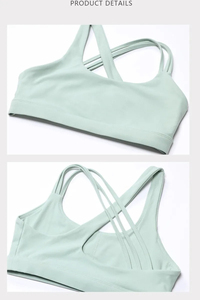 Vêtements de sport sans couture personnalisés pour femmes, soutien-gorge de yoga push-up, haut de yoga à dos croisé, soutien-gorge de sport rembourré pour femmes - Product Image 4