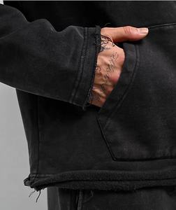 Sudadera con capucha de alta calidad, estilo vintage, lavado ácido, 100% algodón, felpa francesa, bordado personalizado, ropa urbana para hombre, color liso, otoño - Product Image 2