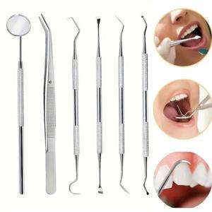 Kit de miroir buccal pour le nettoyage dentaire, outils d'hygiène buccale ergonomiques en acier inoxydable, nettoyeurs interdentaires, cure-dents par Dentavex - Product Image 6