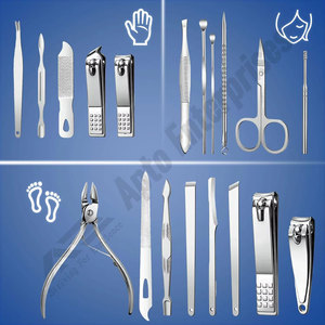 Blue Manicure <b>Set</b> Professional Nail Clippers <b>Pedicure</b> Kit Manicure Tool Kit Stainless Steel Facial Grooming <b>Set</b> Kit - Product Image 3