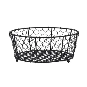 Modern Metal Wire Basket 11 in D x 4.25 in H Decorative <b>Storage</b> Organizer for Home Kitchen Use - Product Image 3