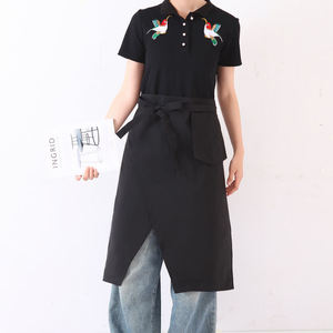 Tablier unisexe en toile avec poches, imprimé par transfert thermique, logo personnalisé, lavable, classique, pour cuisine, café, serveur, chef - Product Image 1