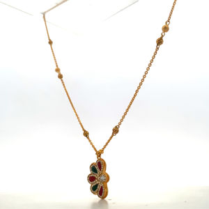 Collar de Oro Antiguo de 22K con Sello BIS - Joyería India Tradicional Hecha a Mano en AU916 - Product Image 6