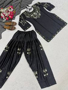 Women Designer <b>Dhoti</b> <b>Salwar</b> Suit Set with Dupatta Heavy Embroidery Work Indian Pakistani Ethnic Wedding Party Wear Outfit - Product Image 6