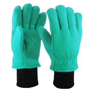 Reinforced Cowhide Grain Leather Safety Anti-Static Smooth Work <b>Gloves</b> Cold Resistant Thick Fleece Lining Industrial <b>Driver</b> Hand - Product Image 4