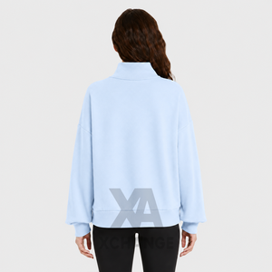 Sweat-shirt en molleton à col roulé pour femme, imprimé et brodé sur le devant, coupe ample et décontractée, 100% coton, hiver, décontracté - Product Image 2