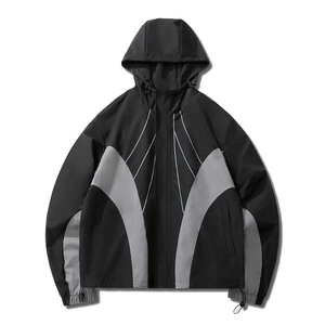 Sweat à capuche coupe-vent pour homme en nylon/coton, décontracté, écologique, respirant, style streetwear, service OEM, logo frontal - Product Image 5