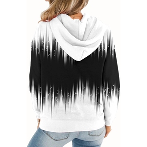 <b>Women's</b> <b>V</b>-<b>Neck</b> Solid Gradient Geometric Print Hoodie Long Sleeve Casual <b>Sweatshirt</b> Pockets Knitted Cotton Winter Quick Dry - Product Image 5