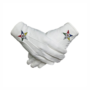 Guantes Masónicos de Algodón Blanco, Suaves, Cómodos y Ligeros, Ideales para Ceremonias, Actividades Rituales, Reuniones de Logia y Uso Formal - Product Image 1