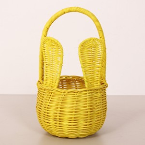 Easter craft wholesale supply decorative holiday basket sustainable bunny shape rattan baskets - Product Image 2