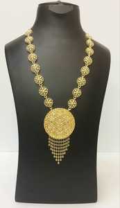 Ensemble de bijoux de mariage pour femmes avec motif de fleurs dorées, collier, boucles d'oreilles, bracelet, bague, plaqué or 24 carats, laiton, imitation perle, cadeau - Product Image 2