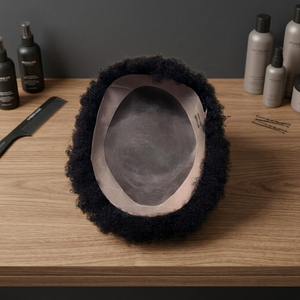 Perruque 100% cheveux humains indiens, style afro, avec ondulations profondes, fabriquée au Bangladesh, Taz Hairb BD, base mono. - Product Image 5