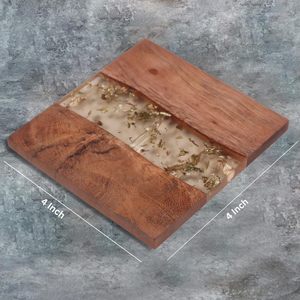 Sous-verres en résine pour table à manger, sous-verres en bois de qualité supérieure, sous-verres en feuille d'or pour tasses à thé et à café, sous-verres pour verres, décoration de luxe pour la maison et le bar - Product Image 3