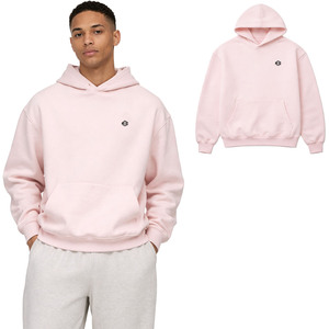 Sudadera con Capucha de Felpa de Algodón para Hombre, Oversize, Rosa Suave, Estilo Urbano, Logotipo Personalizado, MOQ Bajo, Alta Calidad, OEM - Product Image 1