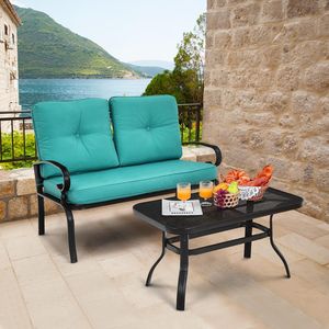 Set di mobili da giardino con panca e tavolo, 2 pezzi, con sedie imbottite - Product Image 3