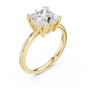 Anillo de Compromiso de Oro Amarillo de 14K con Diamante Cultivado en Laboratorio Certificado por IGI de 2 CT, Corte Princesa, para Aniversario o Boda - Product Image 5
